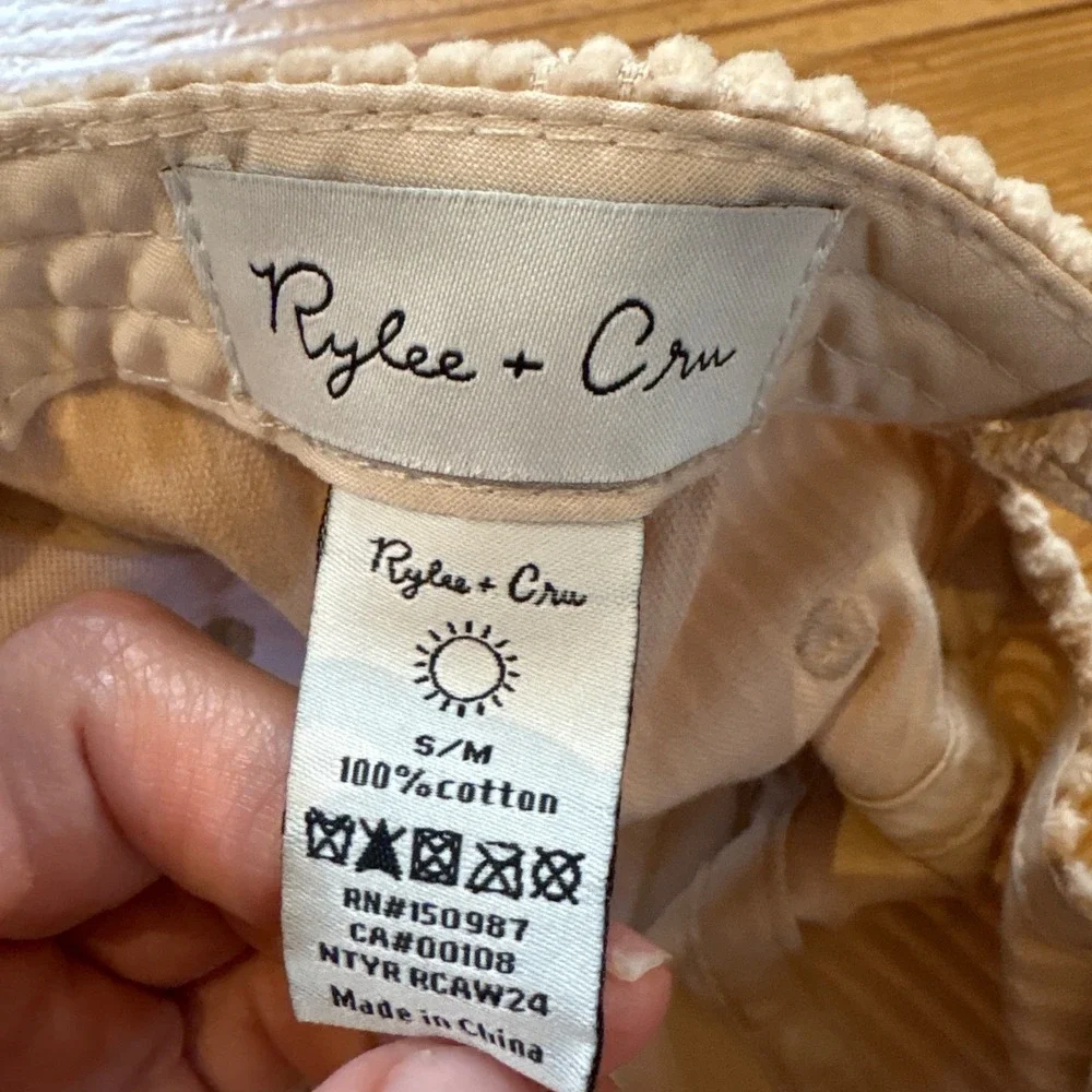 Rylee + Cru Corduroy Hat Kids Tan Out‎ West Cactus Baseball Cap SIZE S/M